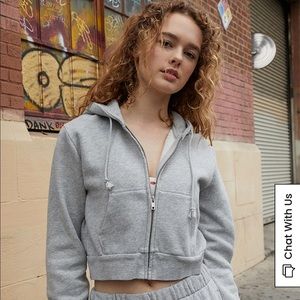 brandy melville cropped zip-up